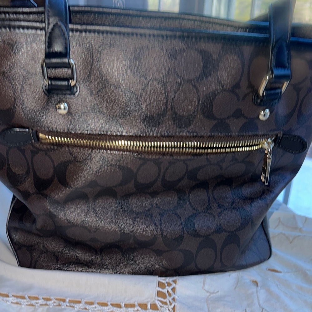 Coach Black and Brown Signature Tote